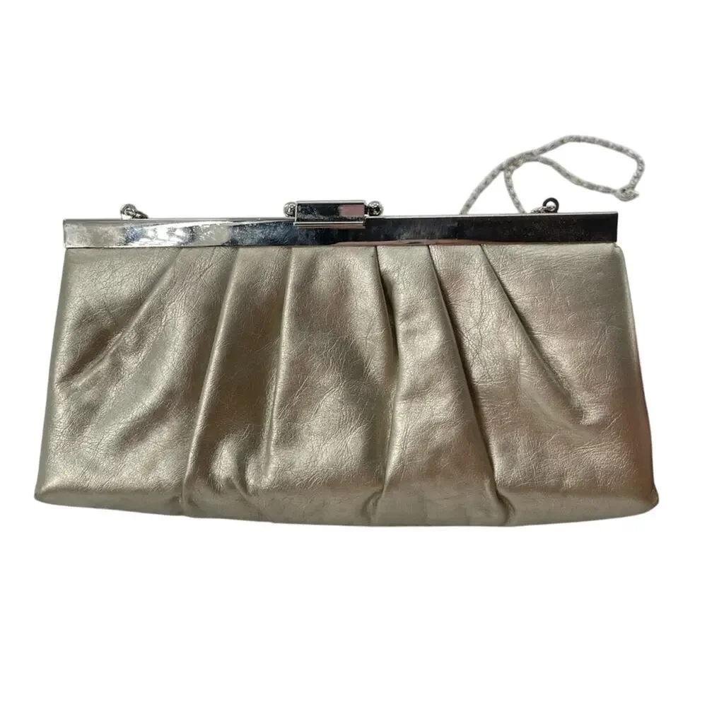 Gunne Sax Old Money Silver Vintage Clutch Chain Link Retro Purse